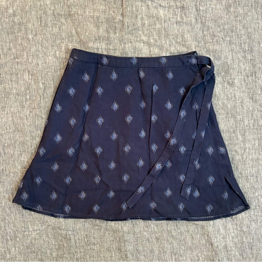 Toad&Co Dark Blue A-Line Skirt with Pattern
